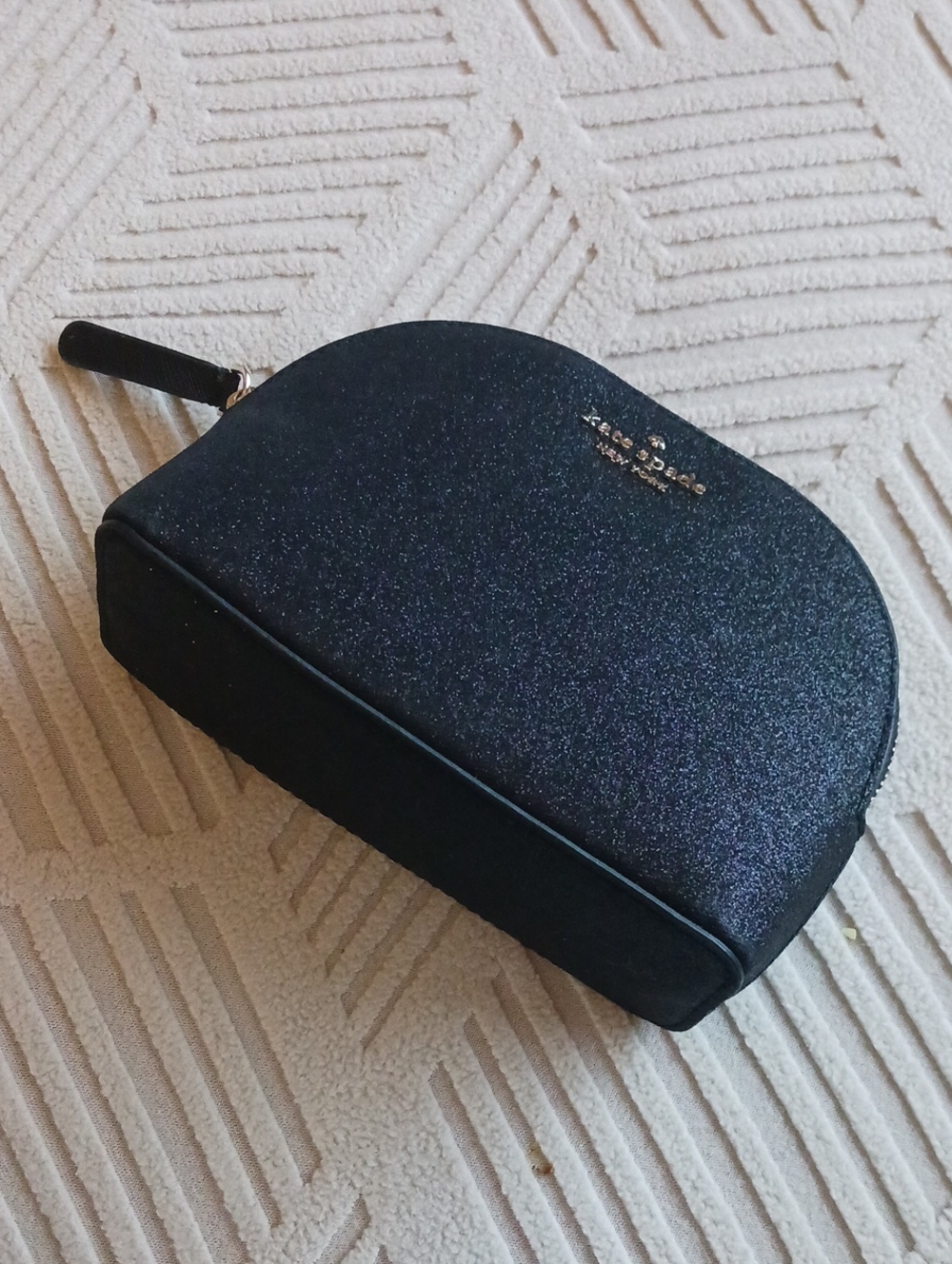 kate spade Black Glitter Dome Cosmetic Pouch